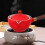 2Pcs Red Ceramic Tea Kettle Household Use Long Handle Filter Teapot 9