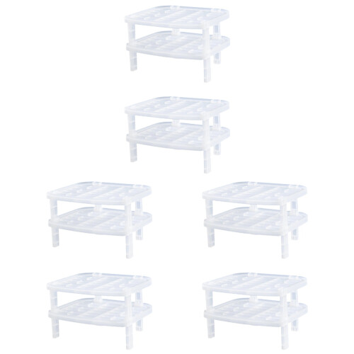 6Pcs White Plastic Plate Drain Rack with Chopsticks Holder for Kitchen 2