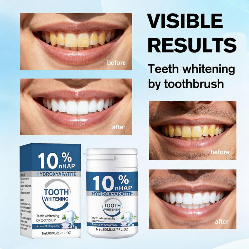 Microcrystalline Hydroxyapatite Powder, 10% Hydroxyapatite Tooth Powder Hydroxyapatites Toothpaste Powders, 80G 1