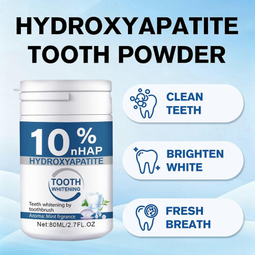 Microcrystalline Hydroxyapatite Powder, 10% Hydroxyapatite Tooth Powder Hydroxyapatites Toothpaste Powders, 80G 2