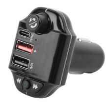 Universal Compatibility Bluetooth FM Transmitter For Car, Wireless Radio Adapter With Hands-Free Calling And Noise Canceling Microphone, Dual USB