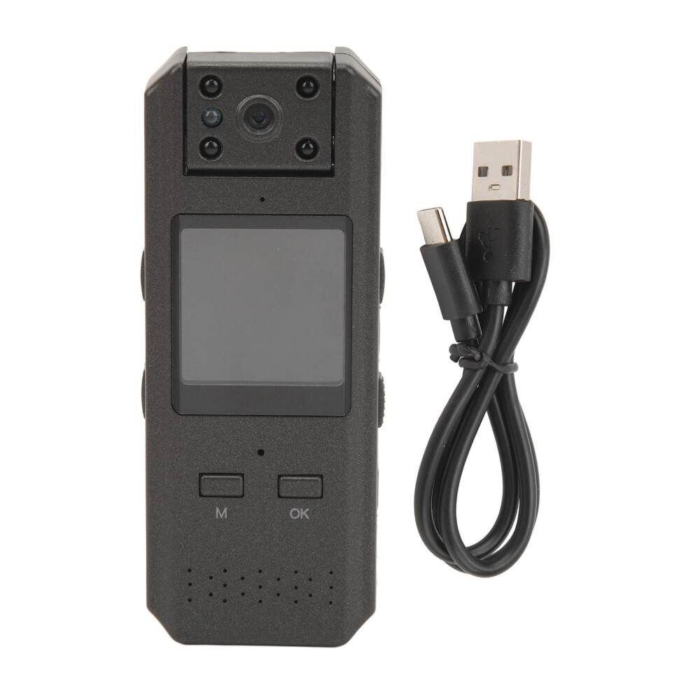 True Hd1080p Pocket Camcorder With Real Time Playback, Rotatable Lens Led Night Vision Lcd Screen Long Recording Time Wearable Recording Camera Body 9071309488463