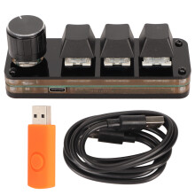 Simple To Use Macro Mechanical Keyboard With Knob Function Programmable Keypad Usb Or Bt Connection Acrylic Material Mini Portable Keyboard For