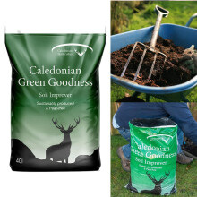 Green Goodness' Peat Free Compost 40L Bag - Produced Environmentally Friendly by Caledonian Horticulture - Ideal for Bulbs, Shrubs, Fruit and
