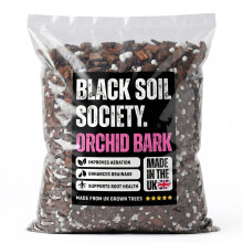 BLACK SOIL SOCIETY | Orchid Bark Mix ? Chunky Orchid Bark with Perlite - Fast Drainage & Root Support ? Professional Substrate for Phalaenopsis &