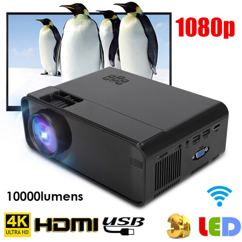 Compact Bluetooth Projector With Bi-Directional Connectivity And Huge Screen Capability, 1080P HD Support With Built-In Compound Diaphragm Speaker 1