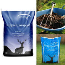 Kelpie Compost' Peat Free Seaweed Enriched Compost 40L Bag - Produced Environmentally Friendly by Caledonian Horticulture - Ideal for Adding Nutrients