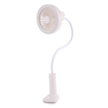 Ventilador de mesa recarregável para escritório doméstico silencioso, ventilador USB portátil com lâmpada LED incluída, ventilador de pescoço
