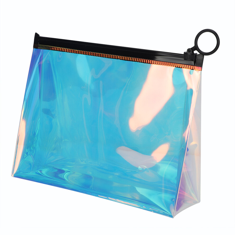 Waterproof Toiletries Bag, Transparent Travel Organizer For Skincare & Makeup, Portable Beauty Case With Smooth Zipper, Holographic Makeup Bag,