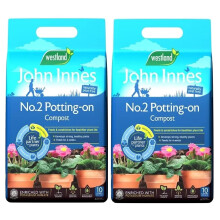 Topline Westland Peat Free Garden Compost - John Innes No2 Potting-On Compost 2 x 10L Bags. Potting Compost for Outdoor Plants, Vegetables Growing or