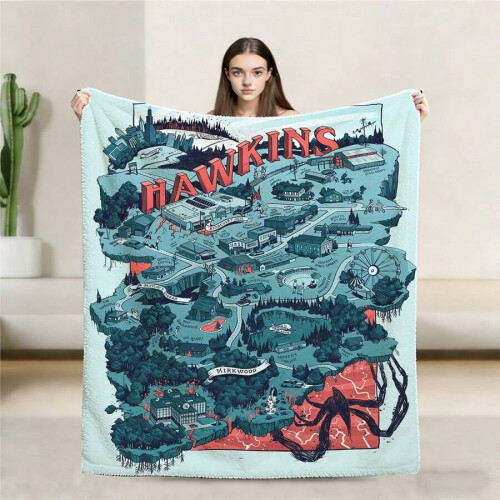 Γοτθική Κουβέρτα STRANGER με Δαιμονικά Κρανία & Ζάρια, Δώρο Φαντασίας για το Halloween,