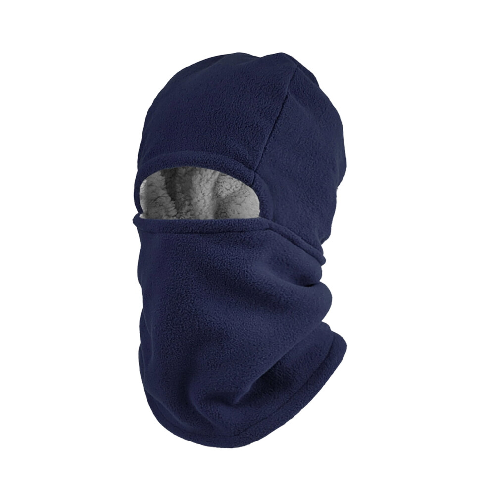 Unisex Winter Warm Balaclava Hat Scarf Integrated Windproof Ski Cycling Neck Gaiter Navy Blue 9499224215139