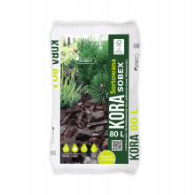 Sobex Wooden Bark Chunky Chips Wood Chippings for Garden Landscaping Projects Pure 80L Quality 20-50mm Improves Soil Structure and Helps with Weed