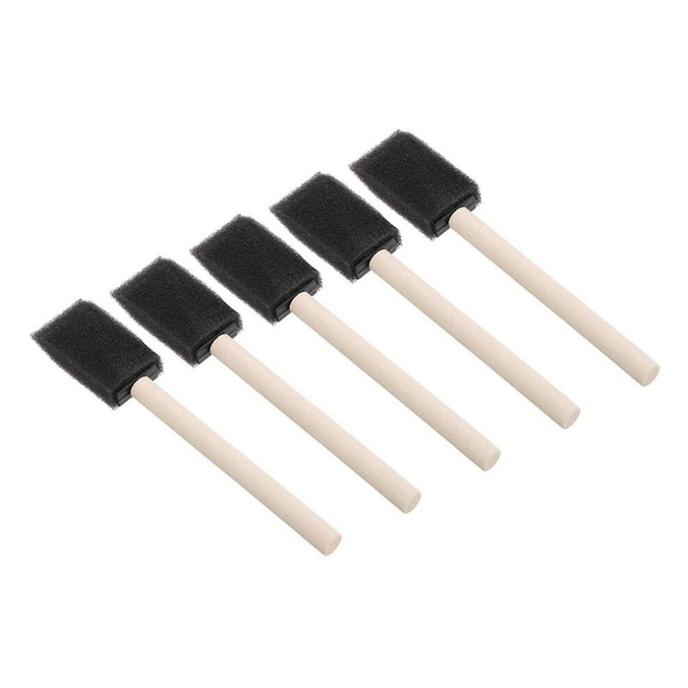20Pcs 1 Inch Sponge Wood Handle Paint Brush Set 10 Pack Lightweight Durable And Used For Acrylics Stains Varnishes Crafts Art 9551475404745