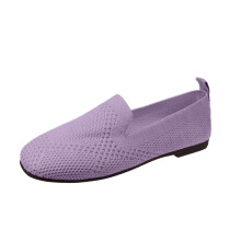 Willtoo Scarpe basse da donna comode con supporto plantare antiscivolo, punta quadrata, leggere e traspiranti per piedi larghi, colore viola