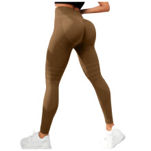 Naadloze workout leggings met liftend effect 2025 Zomerse booty scrunch gym leggings voor dames Koffie, L