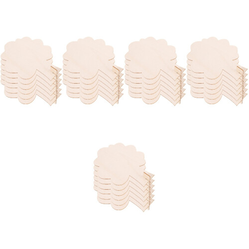 30Pcs DIY Wooden Tree Models Unfinished Beige Blank Small Tree Decor 2