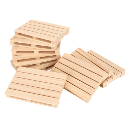 10 Piece Rectangle Wooden Coasters Set