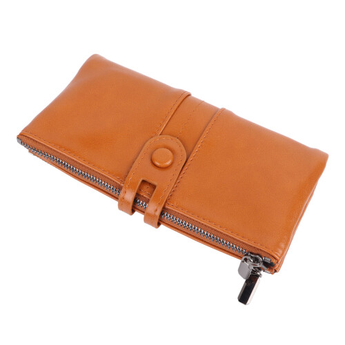 Γυναικείο μοντέρνο δίπτυχο πορτοφόλι RFID με δερμάτινο πορτοφόλι μεγάλης 1