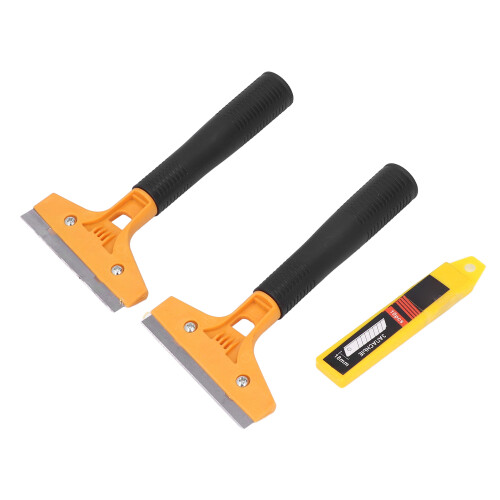 Cleaning Scraper, Non Slip Handle Razor Blade Scraper for Floor Window Glass, Heavy Duty Paint Scraper Tool with Replaceable Blades, Multipurpose 1