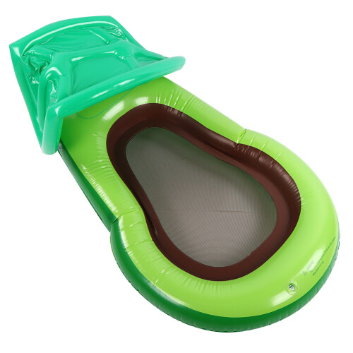 Ribbed Structure Inflatable Avocado Pool Float, 2Air Chambers with Durable Thick Vinyl for Maximum Stability and Support 1
