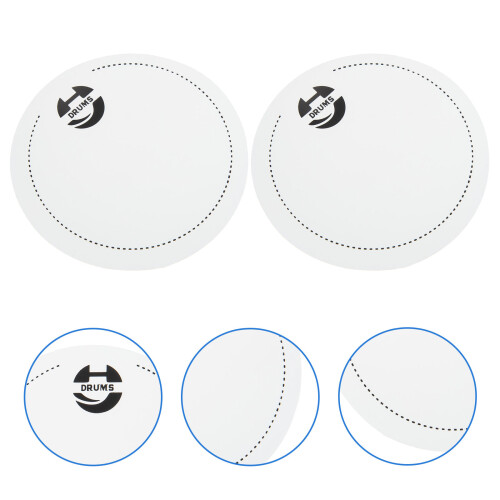 4Pcs White Protective Drum Stickers Pet Material for Drum Set Care 1