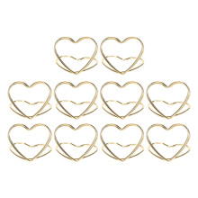 50Pcs Heart-Shaped Steel Place Card Holders for Weddings & Events