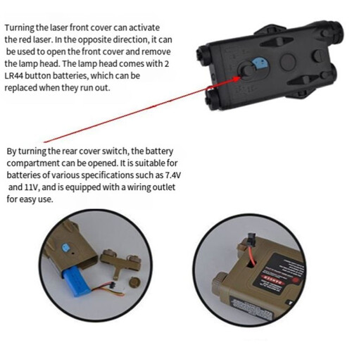 PEQ2 Red Laser Indicator for 9th Generation  Laser Battery Decoration Equipment Nylon Black 1
