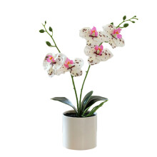Orhidee artificiale în ghiveci ceramic, Phalaenopsis realiste din mătase pentru decor acasă și birou, întreținere redusă și durabile,