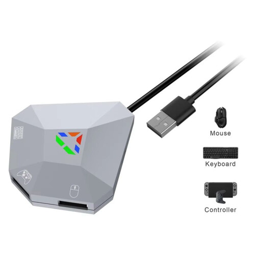 Wired USB Connection Keyboard and Mouse Adapter LED Indicator Converter for PS4/PS3/for  Series X/PC/for 1