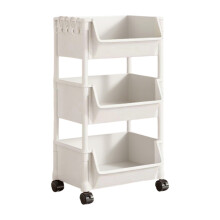 Chariot de rangement roulant grande capacité - Étagère multifonctionnelle à 3 niveaux pour la cuisine, le salon, le rangement des en-cas et des