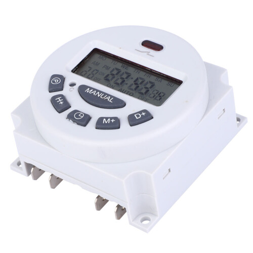 Adjustable Time Settings Timer Switch Input12V Output12V DC AC16A SPST Digital LCD Programmable Timer Energy Efficient Support Daily Weekly 1