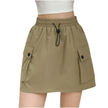 Mini pantaloni cargo da donna, culotte a vita alta elasticizzata con coulisse, tasche con patta, gonna corta stile Y2k