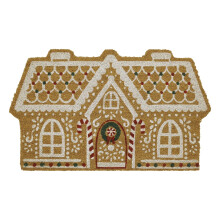 Lebkuchen-Fußmatte mit Willkommensgruß, Weihnachts-Eingangsmatte, Festtagsdekoration, Saisonale Lebkuchen-Teppich
