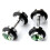 Men's Stainless Steel Green CZ Ear Plug Studs (2 pcs) 1