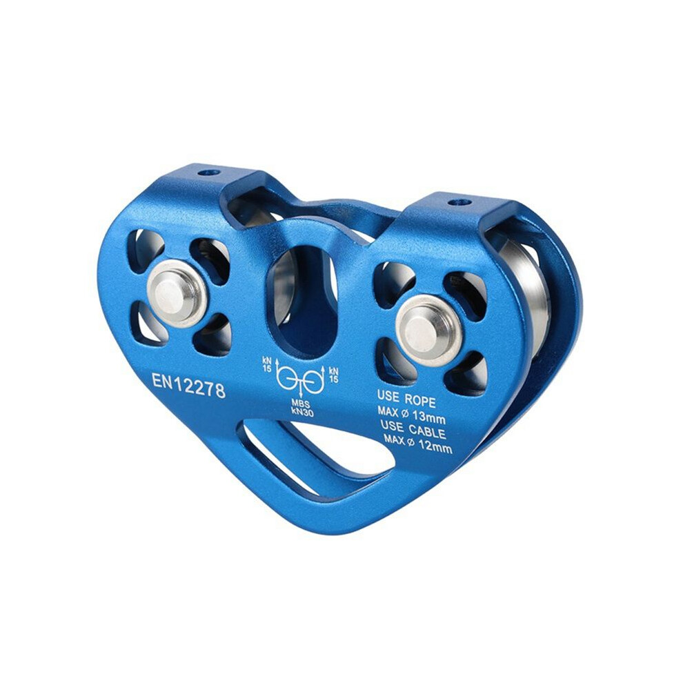Outdoor Climbing Lifting Transportation Mountaineering Pulley Heart Shape Double Pulley Steel Cable Slide Pulley 6032614809865