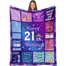 Coperta per il 21 compleanno per lei – 60x80 pollici, regalo per donne di 21 anni, sorella, migliore amica – compatibile con le decorazioni di