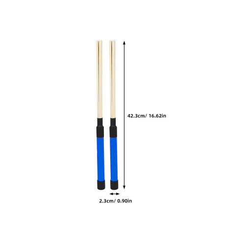 3Pairs Blue Percussion Drum Brushes with Wooden Handle for Beginners 1