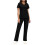 Women's Scrubs Set V-Neck Short-Sleeve Black M 1