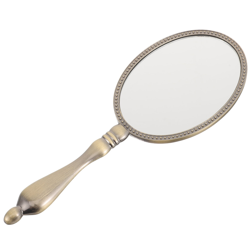Handheld Oval Makeup Mirror 1 Set
