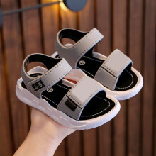 Willtoo Boys Girls Lightweight Non Slip Athletic Sandals with Adjustable Hiking Walking Beach Sports Sandals Gray 3.5-4 Years