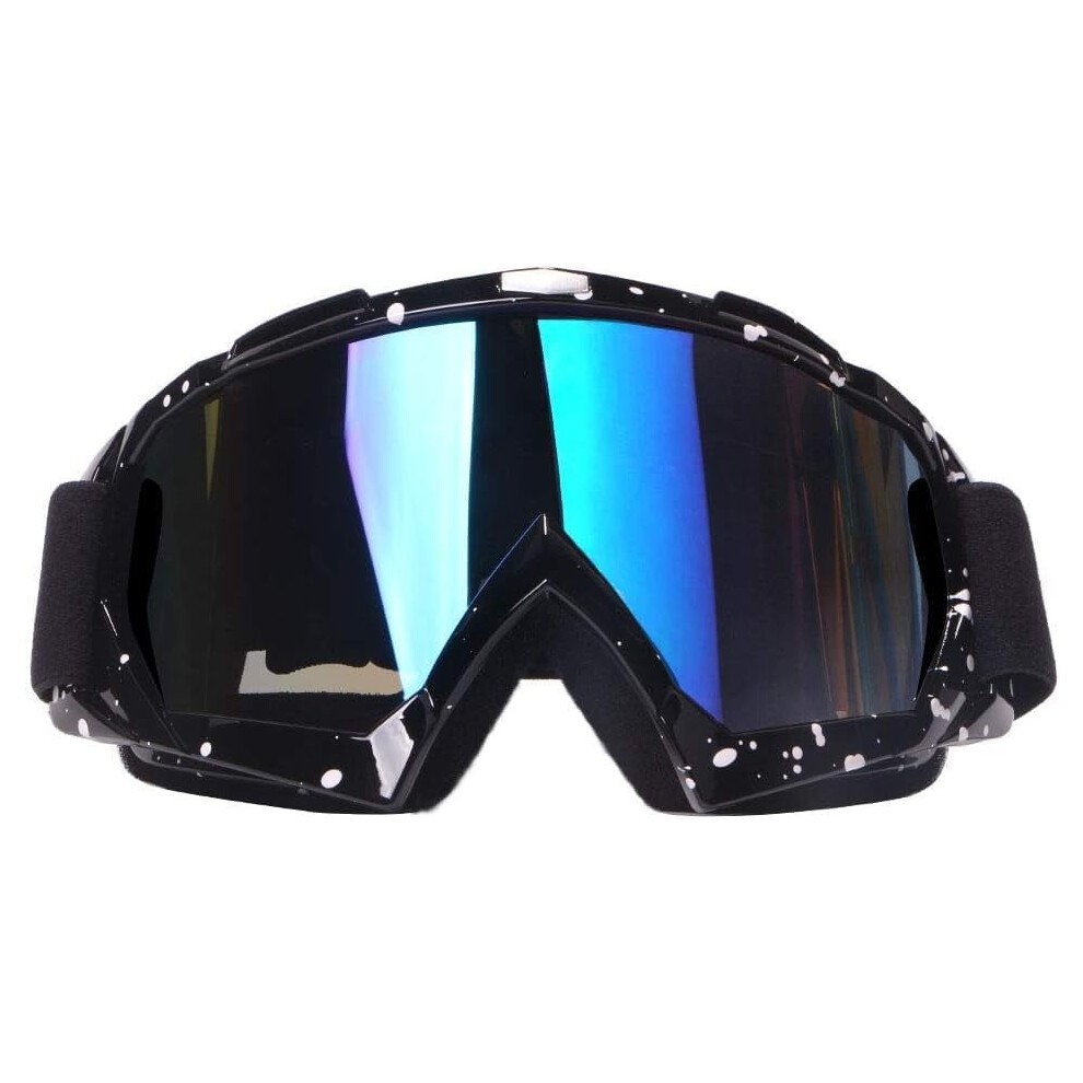 Motorcycle Goggles Compatible With Dirt Bike, Atv, Ski Â Windproof, Dustproof, Scratch-Resistant Safety Glasses ( Frame + Colored Lens) Black 9175034776540