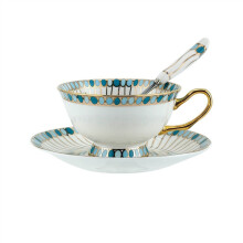 Conjunto de chá leve e luxuoso de alta qualidade, xícara de chá inglesa para chá da tarde, caneca de café requintada e prática com colher.