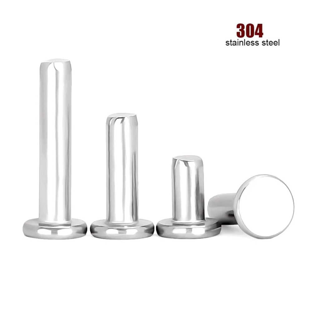 5/50Pc M1.5 M2 M2.5 M3 M4 M5 M6 M8 Gb109 304 Stainless Steel Flat Round Head Solid Rivet Self Plugging Knock-On Rivet Nail Bolts 9773935340077