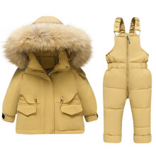 Tuta da neve per bambini piccoli Meresysid, pantaloni e giacca da neve per bambine, abbigliamento invernale per bambini, cappotto giallo