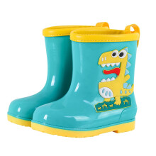 Kids Rain Shoes Cartoon Dinosaur Printed Rain Shoes Outdoor Slip Boots Non Slip Rain PVC Girls Boys Toddler Boots Green 12-13 Years