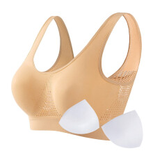 Soutien-gorge de sport grande taille pour femmes, soutien-gorge de sport respirant, rembourré, sans armatures, effet push-up, idéal pour la course,