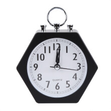 Loud Alarm for Heavy Sleepers, Travel Size Desk Alarm Clock for School, Bedroom, Desk, Practical and Convenient (Black)