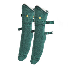 Chaussettes unisexes fantaisie en forme de crocodile, motif animal de dessin animé amusant. Chaussettes chaudes d'hiver en maille 3D extensible.