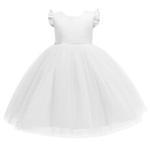 Toddler Girls Tutu Sundress Ruffle Sleeve Birthday Party Dresses Kids Princess Communion Gown Bridesmaid Wedding Prom Dress 6-7 Years